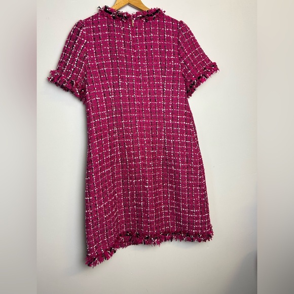 Kate spade New York Tweed Midi Dress Pink Barbiecore Old Money Clean Girl Size 8 - Picture 11 of 13
